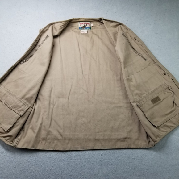 Moose Creek Fishing Vest Mens Size XL Brown Fly Fish Pockets Utility - Picture 8 of 11